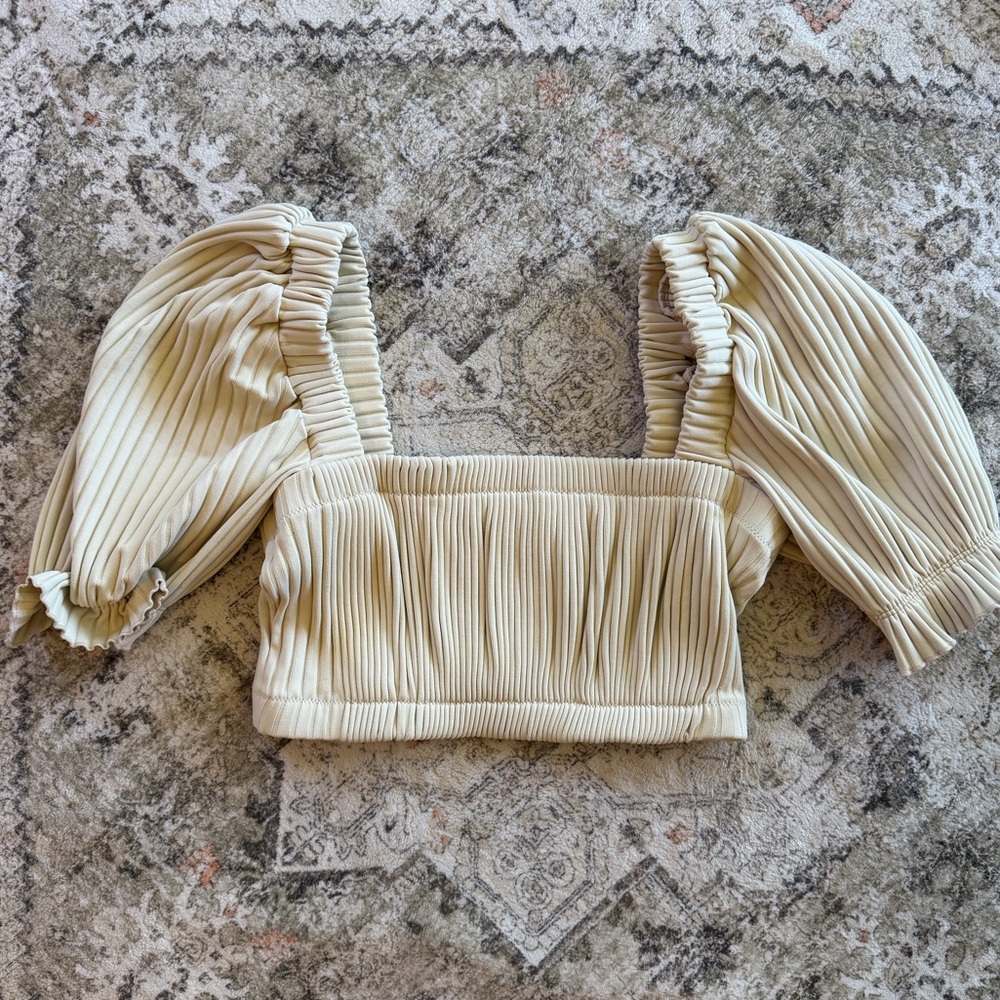 Montce Marcela Beige Wide Rib Top